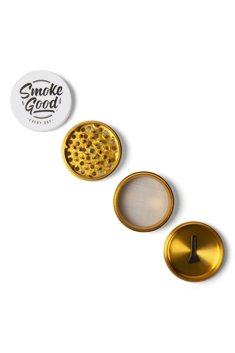 SmokeGood Signature Grinder – White/Gold Core