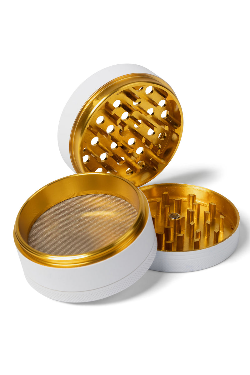 SmokeGood Signature Grinder – White/Gold Core