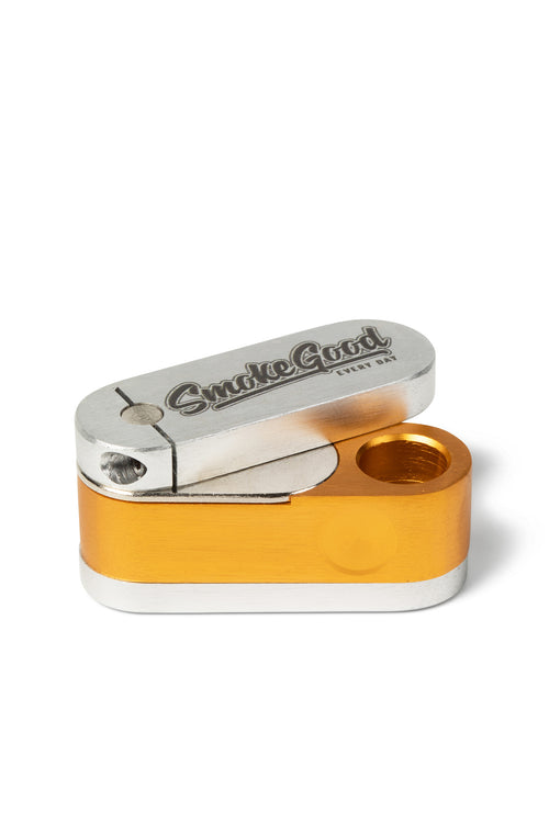 SmokeGood Swivel Pocket Pipe – Gold/Chrome